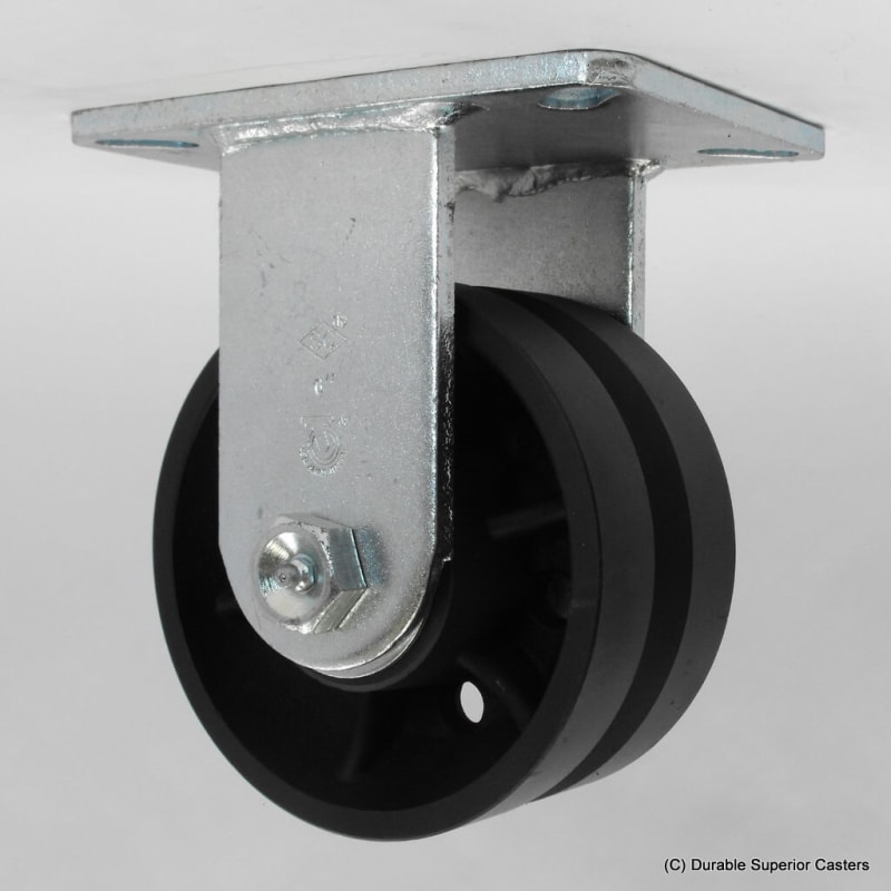photo of 8"X3" V-GROOVE RIGID CASTER