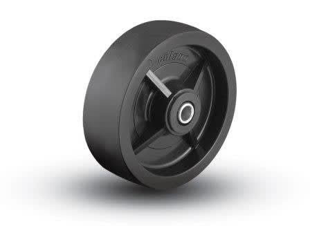 8"X2" HARD BLACK PLASTIC WHEEL WITH BALL BEARINGS