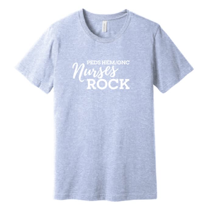 Nurses Rock Heather Blue T-Shirt (PHG109)