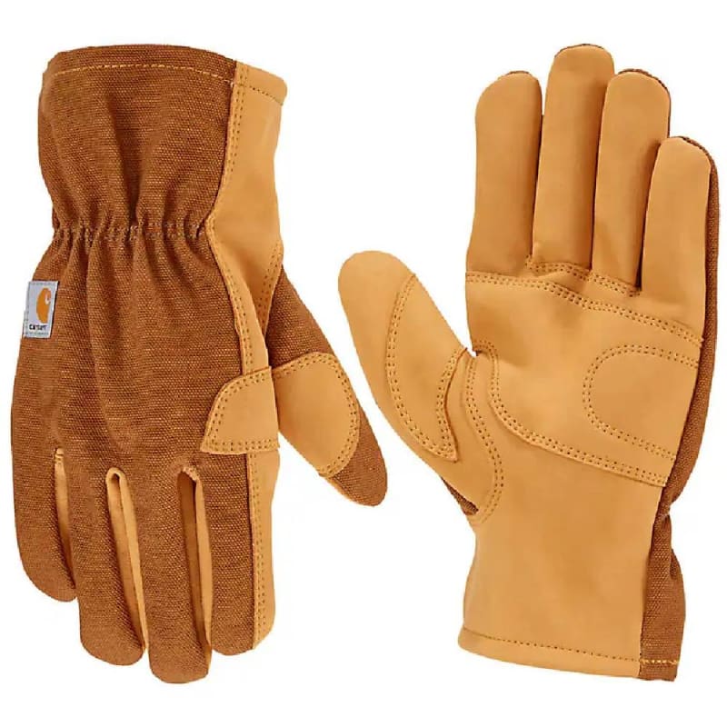 Carhartt Insulated Duck Synthetic Leather Knit Cuff Glove GL0801-M sherpa-lined winter work glove with reinforced synthetic leather palm