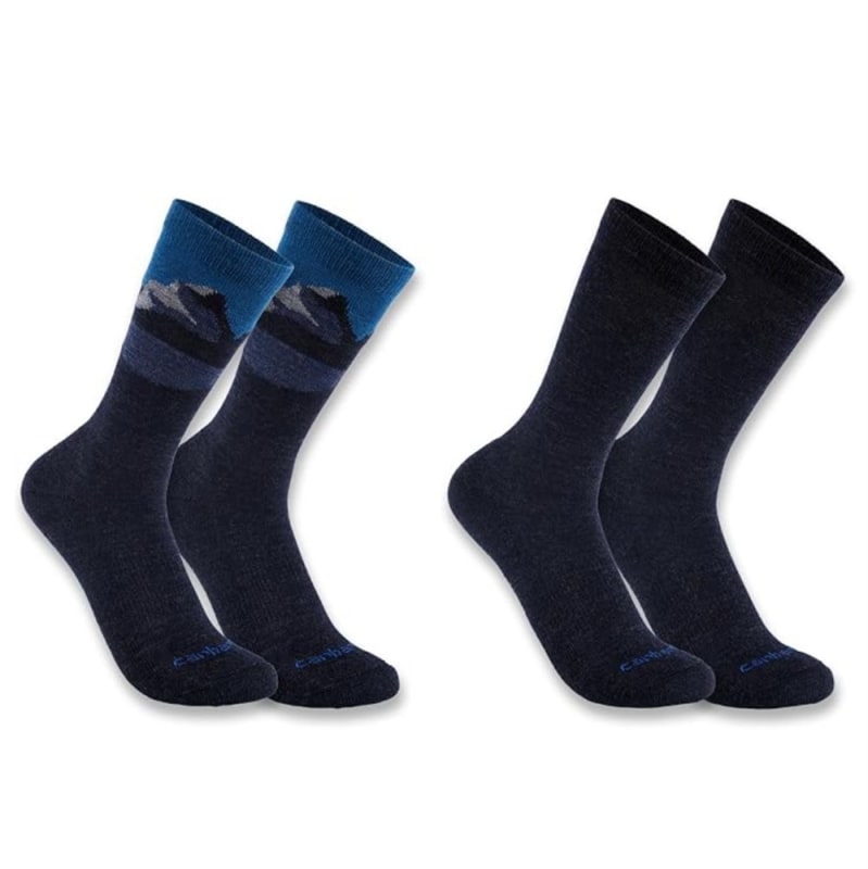 Carhartt Midweight Synthetic-Wool Blend Mountain Crew Sock 2 Pack SC9592M