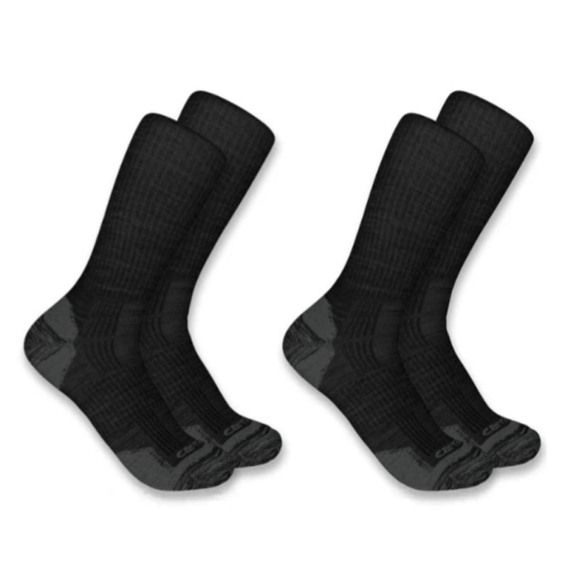 Carhartt Midweight Synthetic-Wool Blend Crew Sock 2 Pack SC9902M