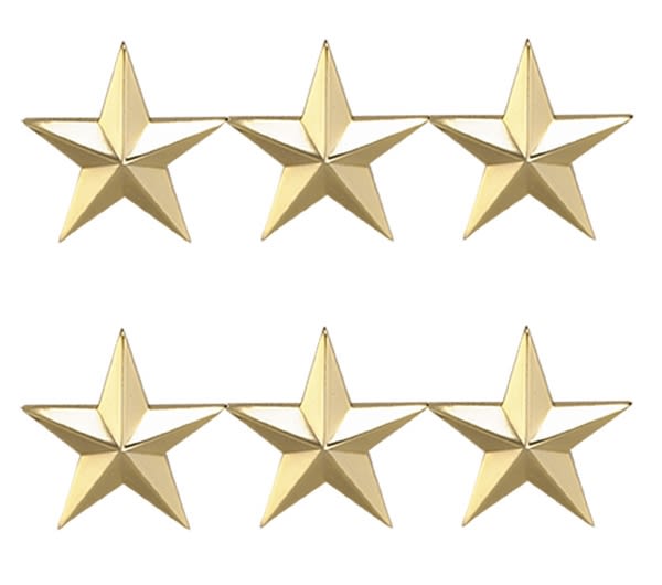 Three Star 1 Inch Gold Insignia - 4472G