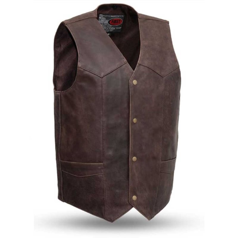 Motorcycle Western Style Leather Vest FIM643CAN