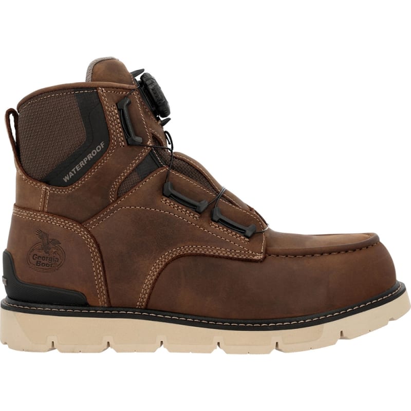 Georgia Carbon Flex 6 Inch BOA Moc And Carbon Toe Waterproof Slip Resistant Wedge Work Boot GB00729