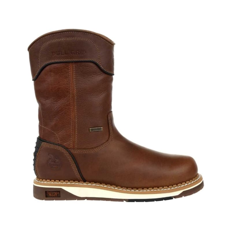 Georgia AMP LT Wedge 10 Inch Waterproof Pull On Soft Toe Work Boot GB00369