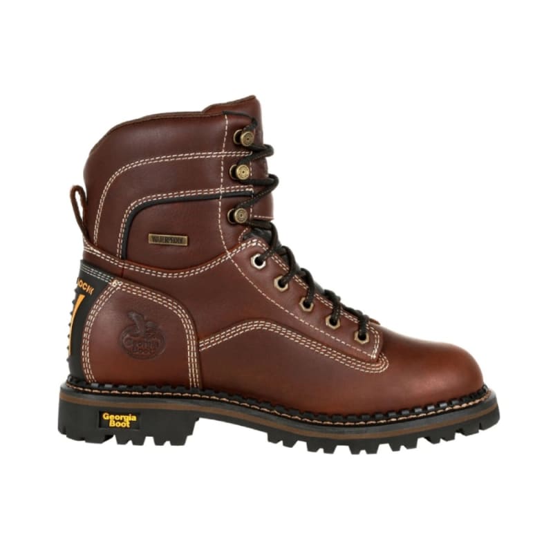 Georgia AMP LT Low Heel Logger 7 Inch Waterproof Lace Up Alloy Toe Work Boot GB00428