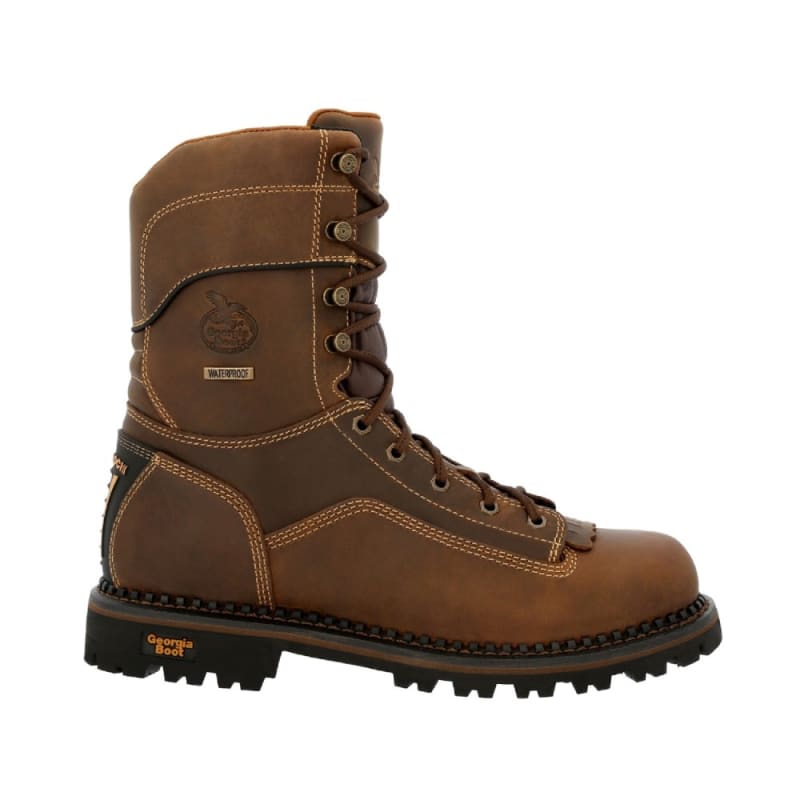 Georgia AMP LT Low Heel Logger 9 Inch Waterproof Pull On Composite Toe Work Boot GB00473