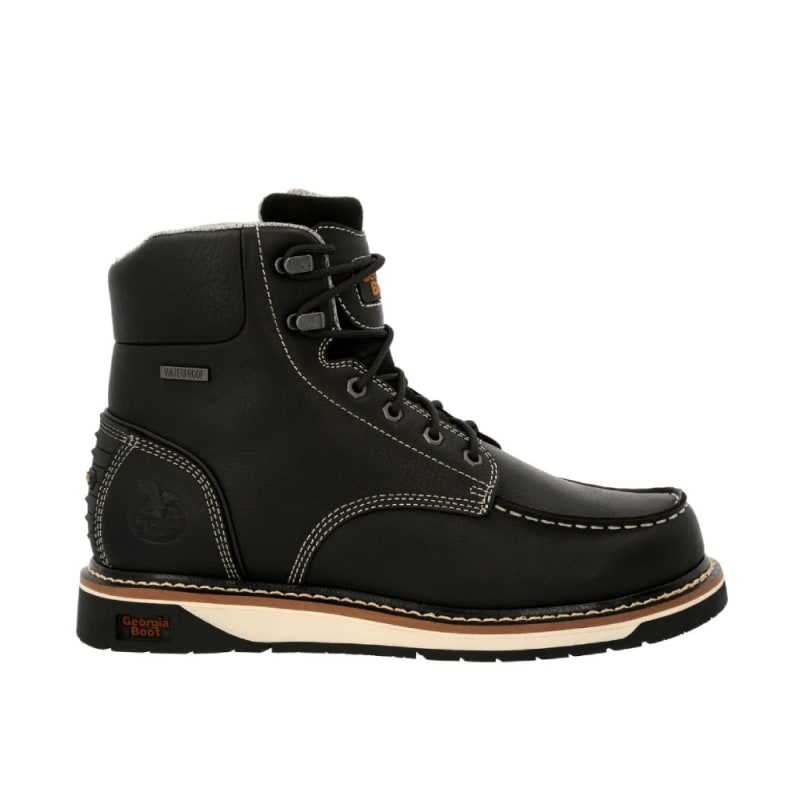 Georgia AMP LT Wedge 6 Inch Waterproof Lace Up Moc Toe Work Boot GB00475