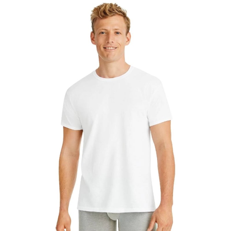Hanes 6 Pack White Crew Neck T-Shirt - 2135P6