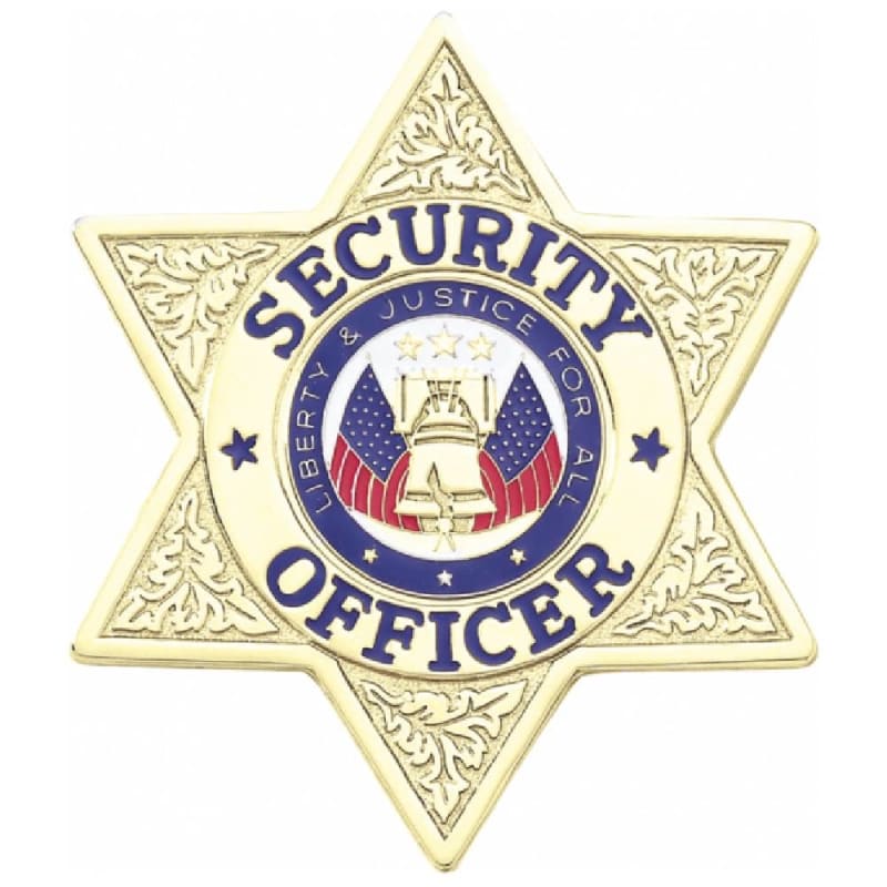 HWC Gold  6 Pt. Star Security Officer Badge 6104
