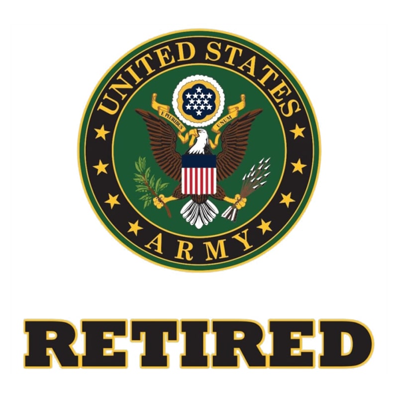 Mitchell Profit US Army Retired Crest Logo Decal D44-AR