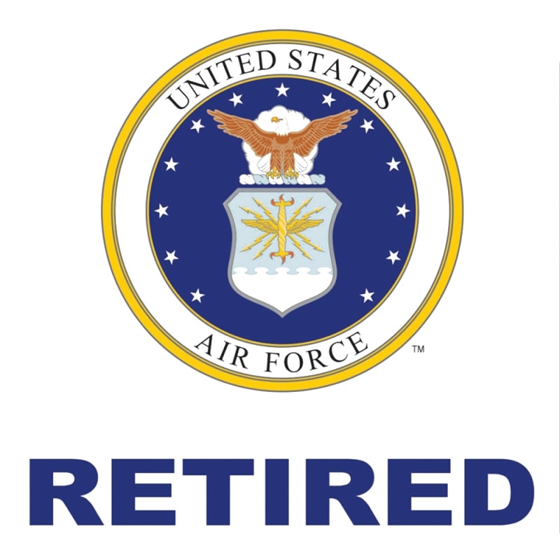 US Air Force Retired with Air Force Seal Decal D51-AFR