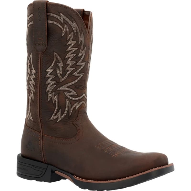 Rocky Bronco 12 Inch Square Toe Pull On Western Work Boot RKW0464