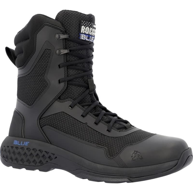 Rocky Code Blue 8 Inch Soft Toe Slip Resistant Side Zipper Service Boot RKD0124