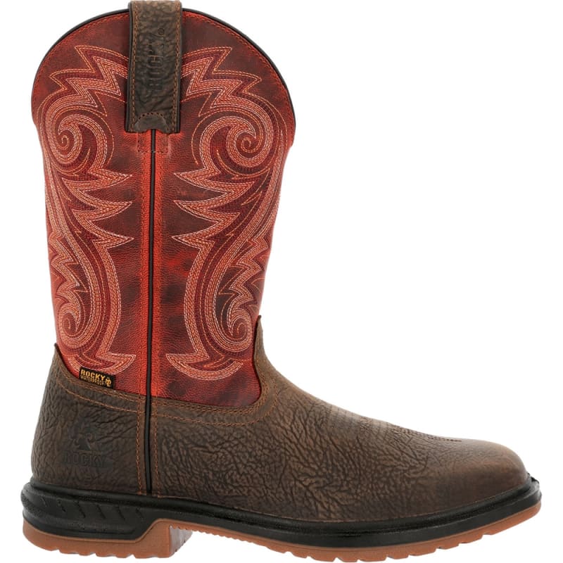 Rocky Worksmart 11 Inch Square Composite Toe Waterproof Pull On Western Work Boot RKW0385