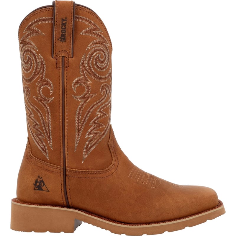 Rocky Monocrepe 12 Inch Square Soft Toe Slip Resistant Pull On Western Boot RKW0433
