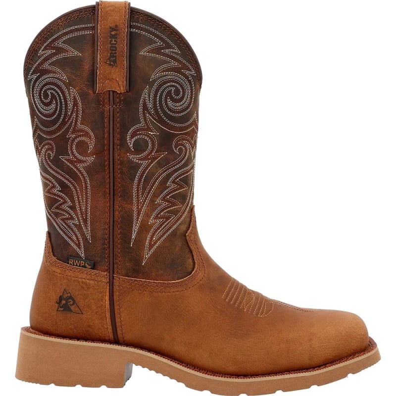Rocky Monocrepe 12 Inch Square Toe Waterproof Slip Resistant Pull On Western Boot RKW0438