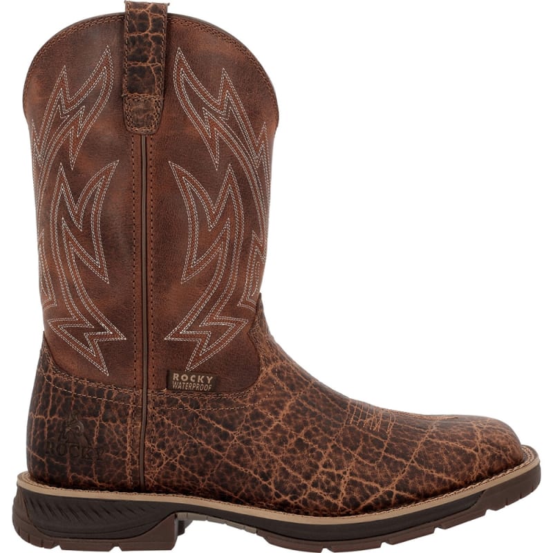 Rocky Ride LTE 11 Inch Carbon Toe Waterproof Pull On Slip Resistant Western Work Boot RKW0475