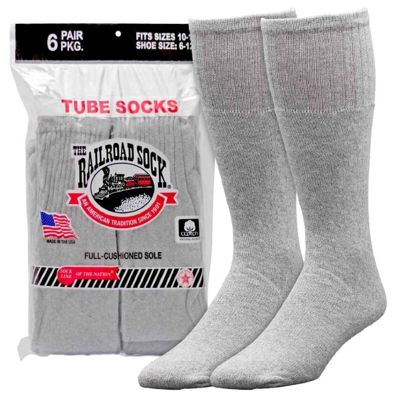 Railroad Socks Grey Tube Socks 6077