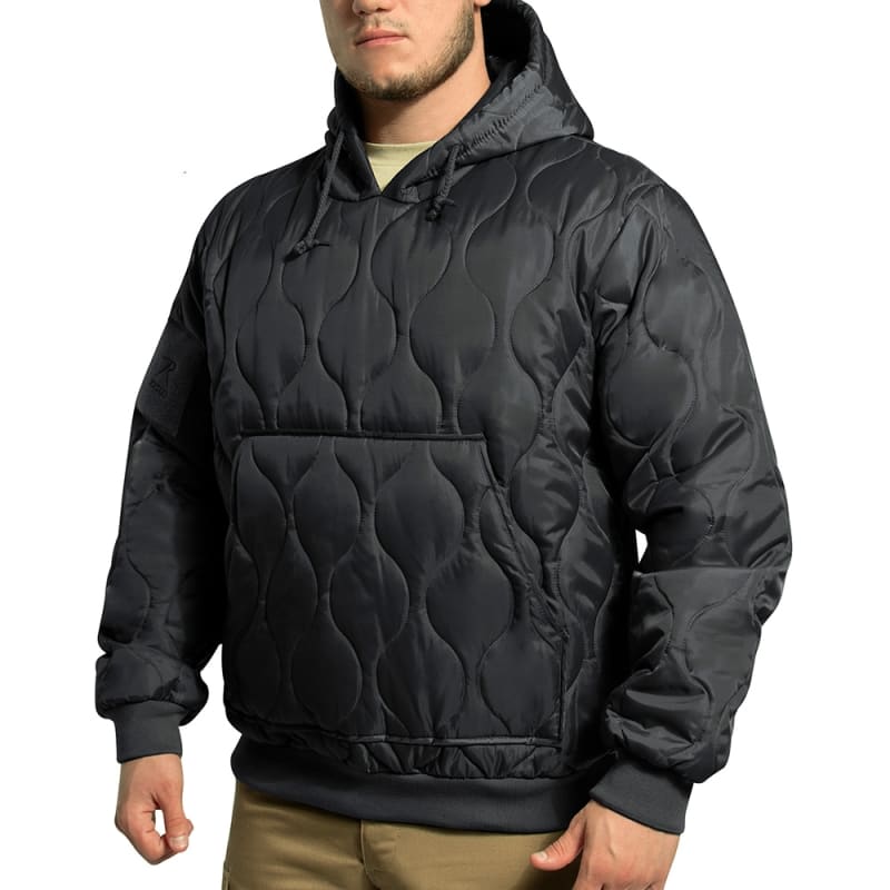Rothco Black Quilted Woobie Hooded Sweatshirt - 10490
