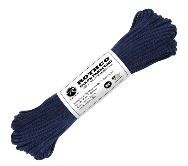 Rothco 100 Navy Blue Foot Nylon Paracord - 124