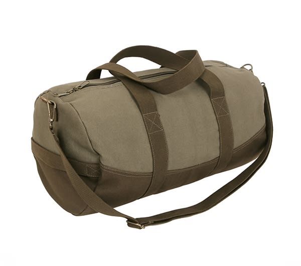 Rothco 2 Tone Canvas Duffle Bag witha Brown Bottom 2220