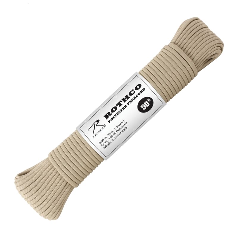 Rothco Tan 50 Foot Polyester Paracord - 30711