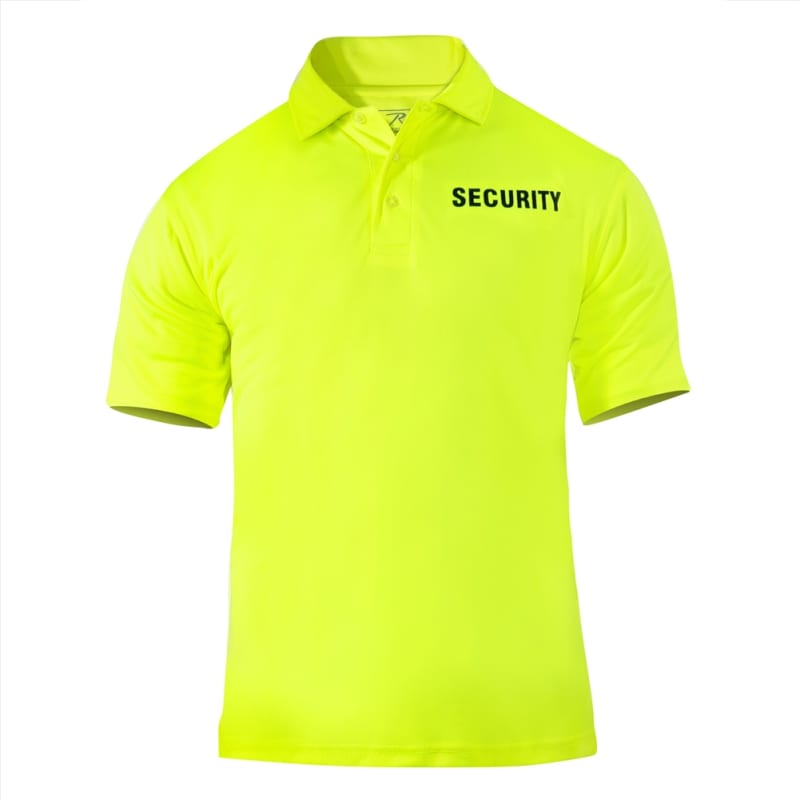 Rothco Safety Green Moisture Wicking Security Polo Shirt 32170