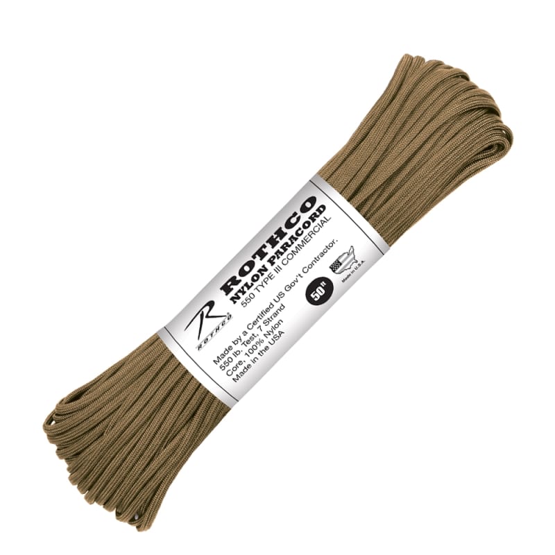 Rothco Coyote Brown 50 Foot Nylon Paracord - 391