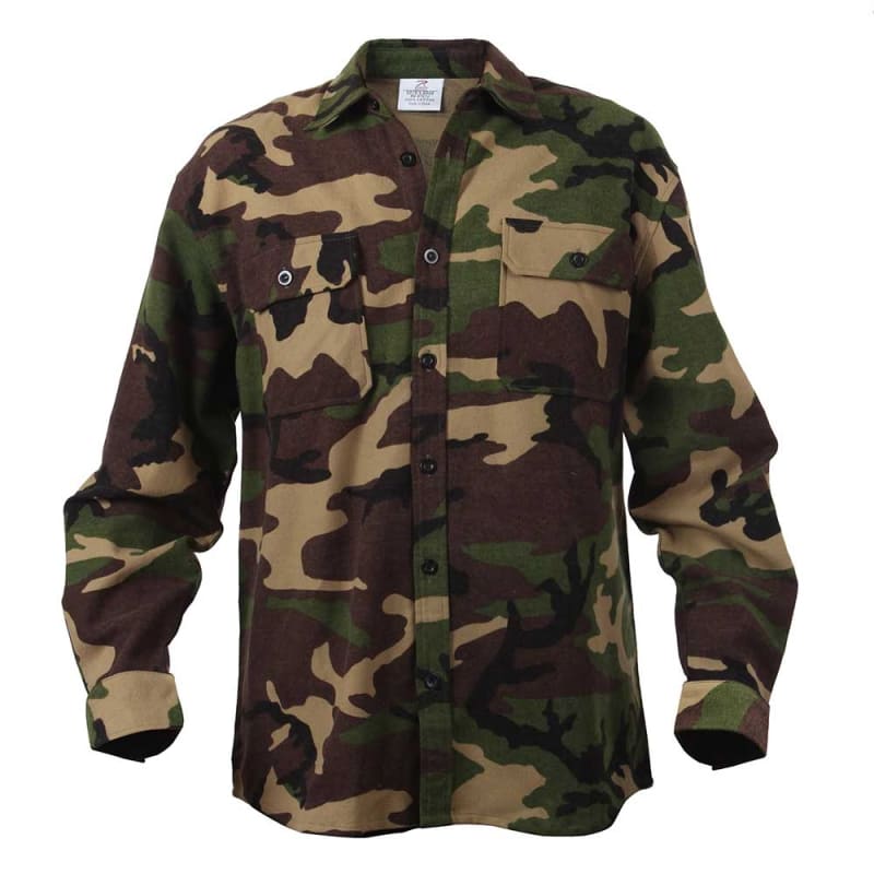 Rothco Woodland Camo Flannel Shirt - 4659