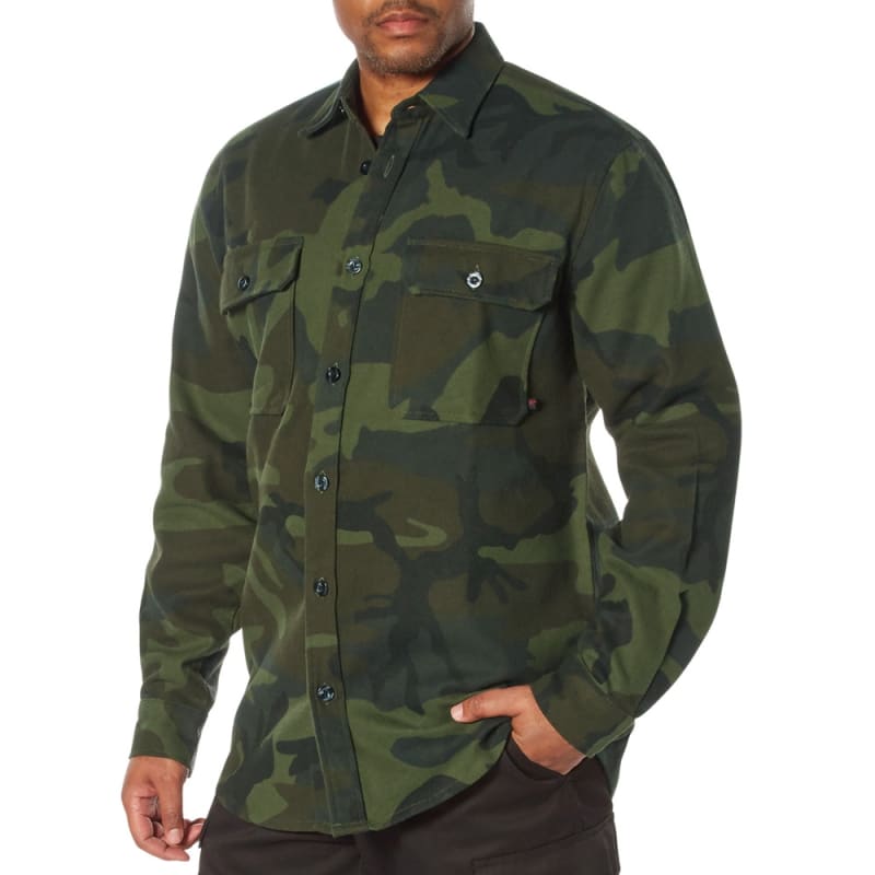 Rothco Midnight Woodland Camo Flannel Shirt 47315