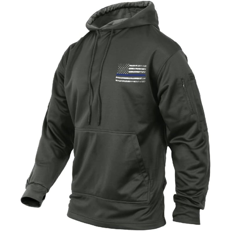 Rothco Grey Thin Blue Line Concealed Carry Hoodie 52075