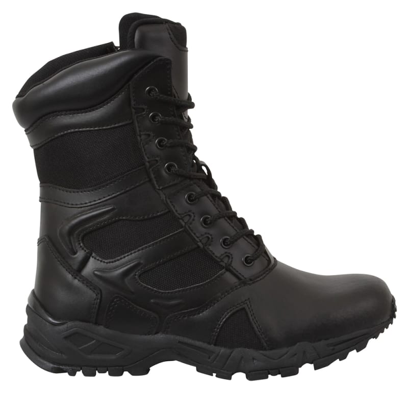 Rothco Black 8-Inch Forced Entry Deployment Side Zipper Boots - 5358