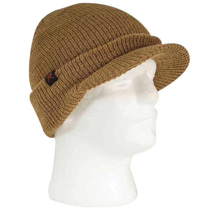 Rothco Wool Watch Cap with Brim Coyote Brown 59380