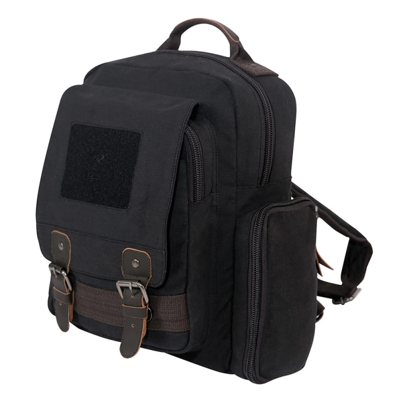 Rothco Black Vintage Canvas Sling Backpack 59680