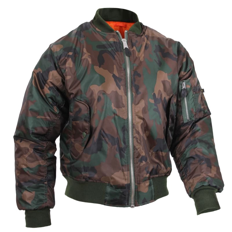 Rothco Woodland Camo MA-1 Flight Jacket 7332