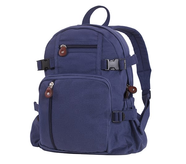 Rothco Navy Vintage Canvas Compact Backpack 8558