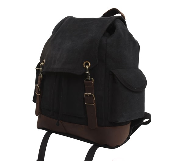 Rothco Black Vintage Expedition Rucksack - 8706