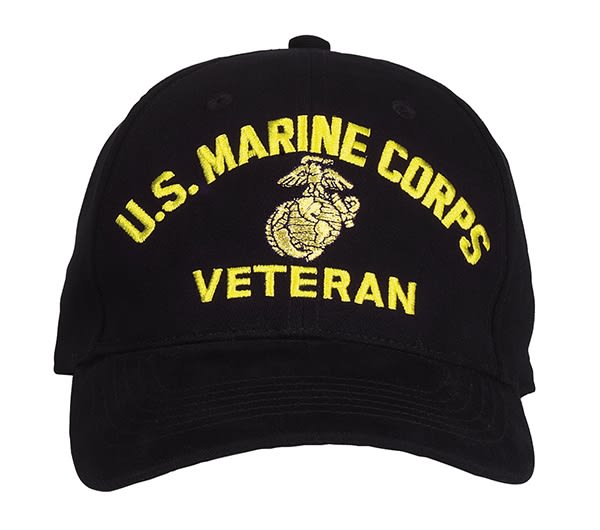 Rothco Black Marine Corps Veteran Cap - 9266