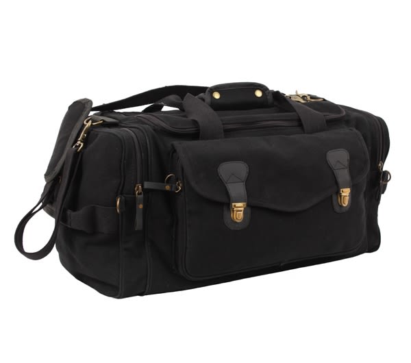 Rothco Black Canvas Long Weekend Bag 9611