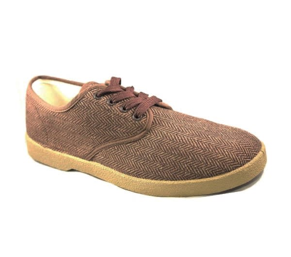 Zig-Zag Brown Herringbone Shoes - 7210