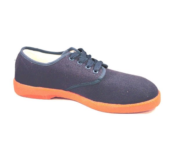 Zig-Zag Navy Sneaker with Red Sole - 7221