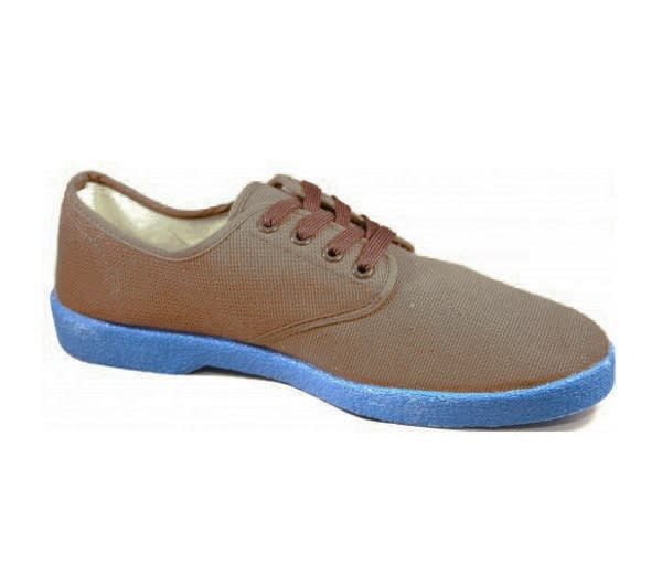 Zig-Zag Brown Sneaker with Blue Sole - 7222