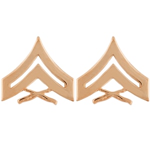 USMC Corporal Metal Chevrons Polished  Set  MC-103