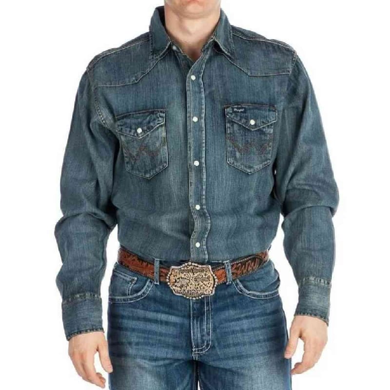 Wrangler jeans Indigo Slub Denim  Western Shirt - MS1039W
