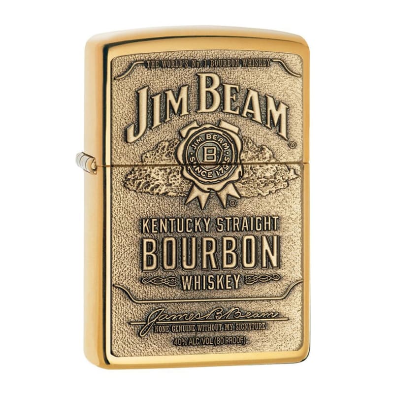 Zippo Jim Beam Brass Emblem Lighter - 254BJB.929