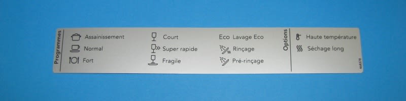 468378 PROGRAM LABEL ASKO D5524,5624 FR