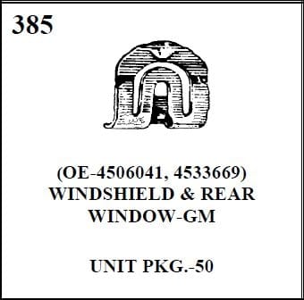 W-E 0385 WINDSHIELD AND REAR WINDOW, GM