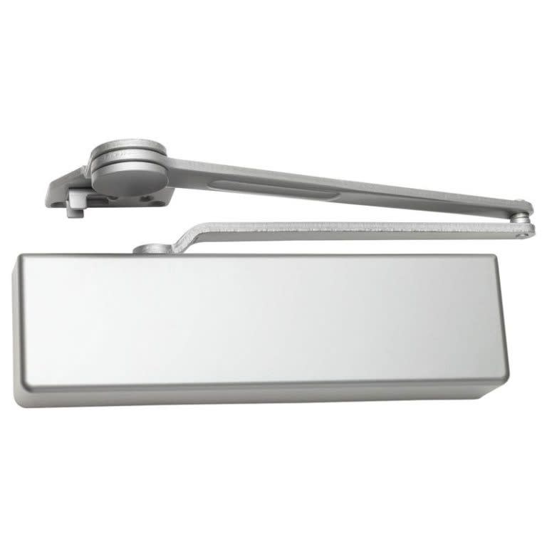 320G 6-3/4 in. x 2-3/8 in. Commercial Door Closer With Deadstop Parallel Arm, Adjustable Spring Size 1-6, Aluminum Finish